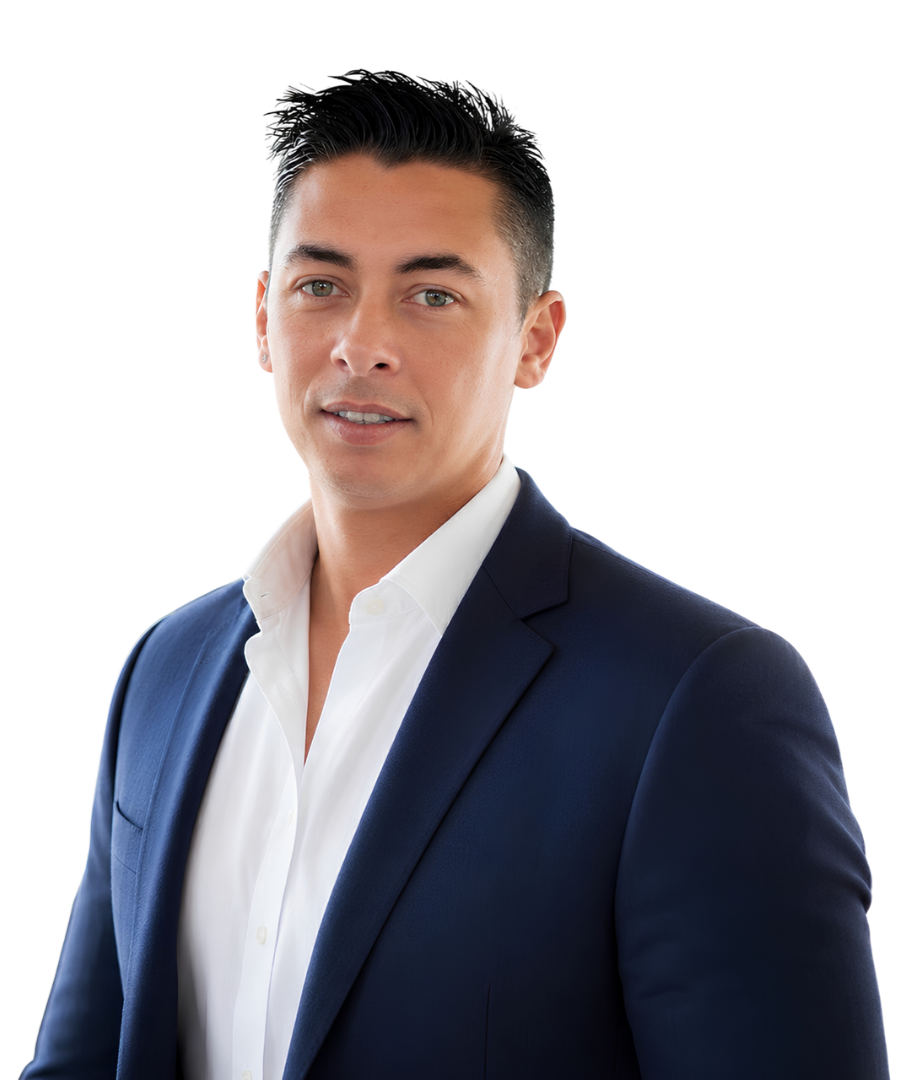 Soufiane Boudarraja in a navy suit.